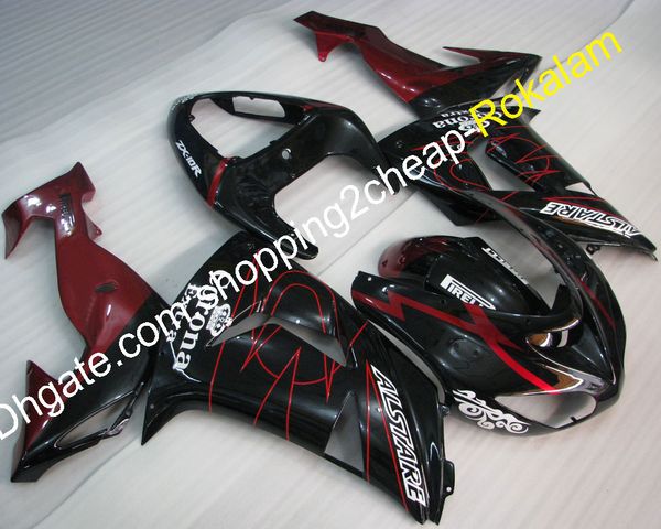 Per Kawasaki ZX10R 2006 2007 ZX-10R 06 07 ZX10R Red Black Motorcycle Parts Fairing (stampaggio a iniezione)