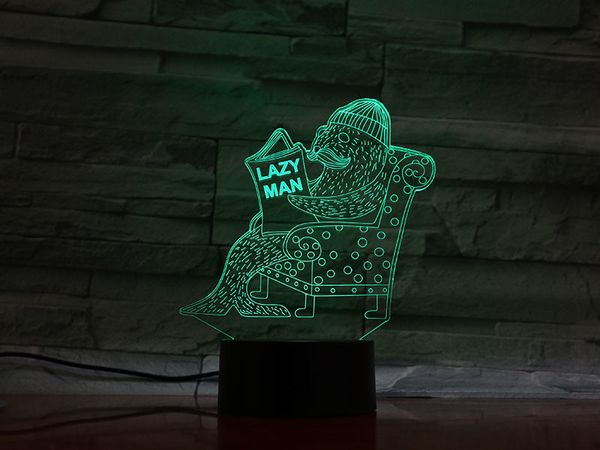 

animal seal led night light touch sensor 7 color changing decorative lamp child kids baby kit nightlight seal lazy men 3d lamp