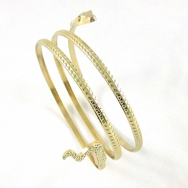 

metal coiled snake bracelets bangles multilayer wrap bangle punk arm cuff armlet armband bangle bracelet for women men, Black