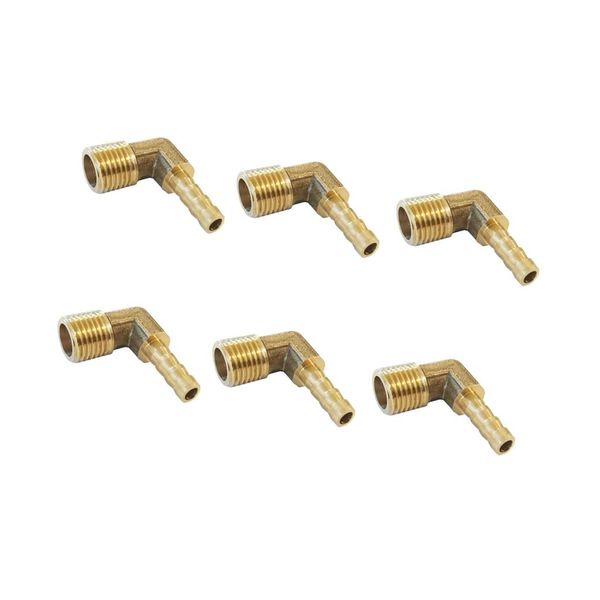 

2pcs/set brass barb fitting male elbow 90 degree npt 1/4'' hose connector