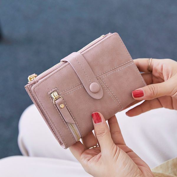 

короткие бумажник женщины 2019 новый студент малый свежее многофункциональный складной бумажник, Red;black