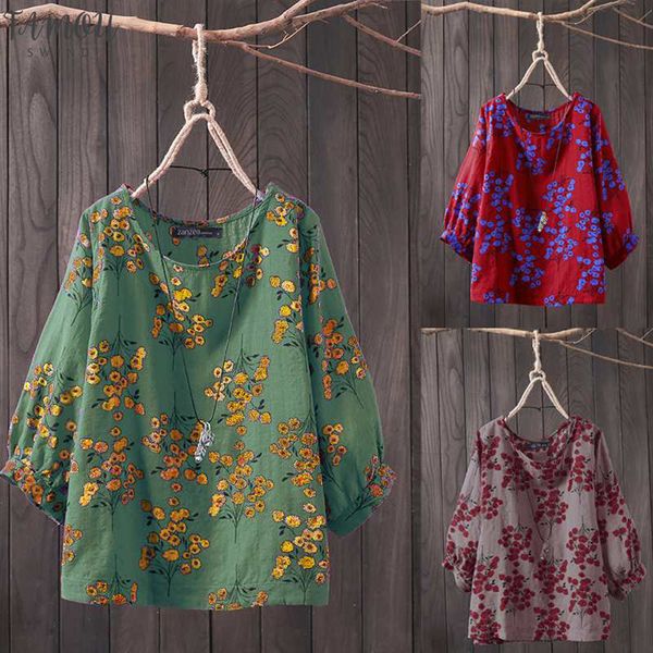 

2020 plus size women and casual work office blusas ladies vintage floral tunic female pritned shirt 5xl, White
