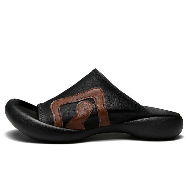 

japanese-style 2019 new style slipper summer thick bottomed japan fashion sandals cool trendy shoes breathable casual sandals me, Black