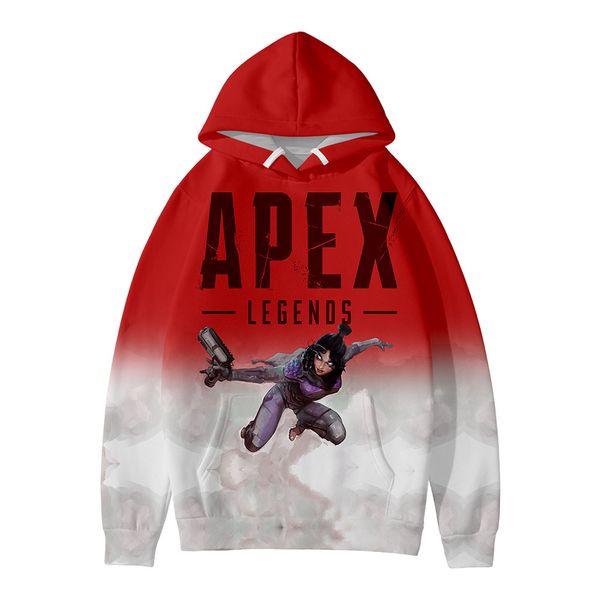 

luckyfriday apex legends men's hooded sweatshirt long-sleeved sweatshirt 3d printing pattern boy/girl harajuku hoodie, Black
