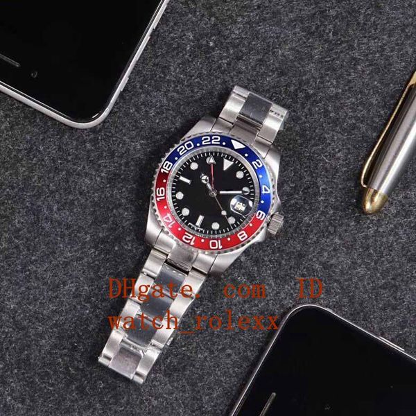 

4 style men's sport super factory 40mm gmt ii 126719blro 126719 126710blnr 126710 automatic machinery date 40mm mens gmt work wristwatc, Slivery;brown