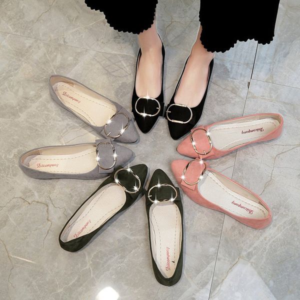 

new women's flat shoes solid color casual shoes comfortable tip temperament fashion stylish women's matte 2019, Black