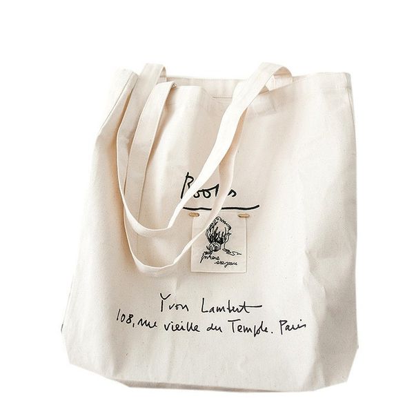 

women shopping bag ladies canvas letter shopping bags girls embroidery shoulder totes beach bags large-capacity bag9l3