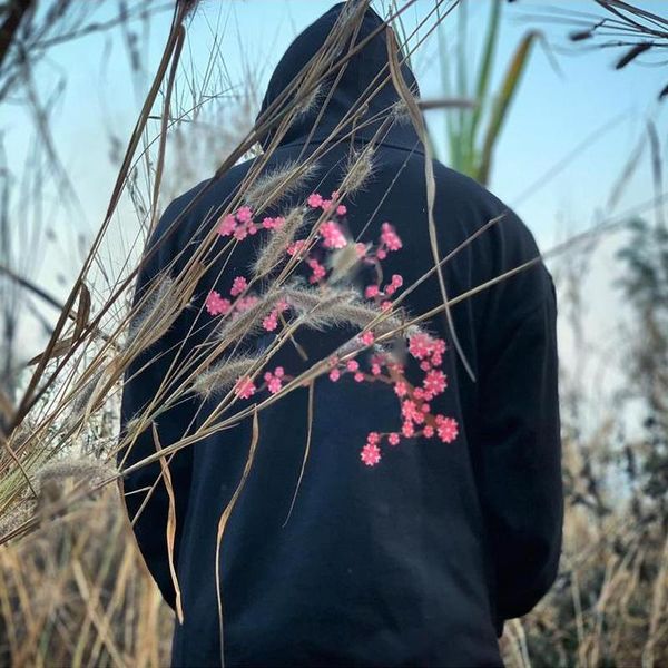 

19ss cherry blossoms hoodie logo printing толстовка с капюшоном модные толстовки мужчины женщины повседневное пальто топ hflswy313, Black