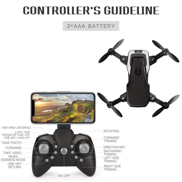 

2019 горячие lf606 wifi fpv rc drone quadcopter с 0.3mp камера abs пластик 11 * 11 * 3,5 cm 360 градусов вращающийся