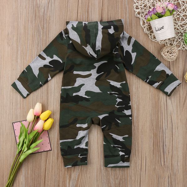 

infant newborn boy girl camouflage hooded romper fashion jumpsuit baby kid playsuit outfit clothes, Blue