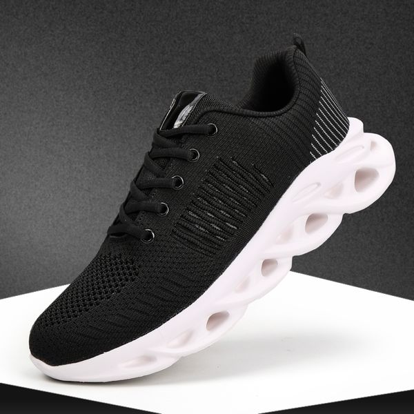 

men casual shoes couple trainers super light mesh breathable men flats sneakers outdoor walking twist bottom tenis masculino, Black