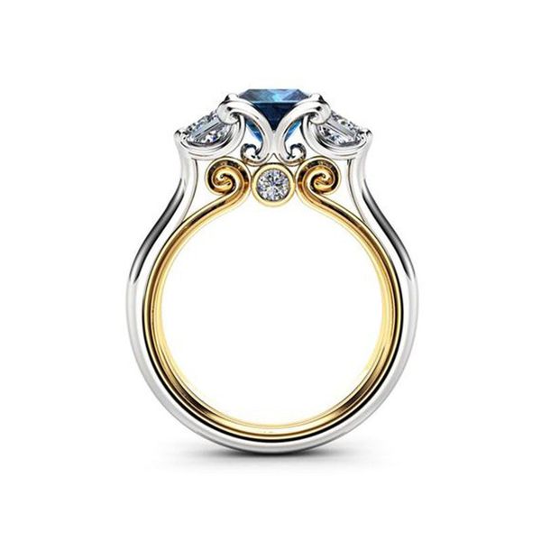 

yobest мода синий циркон обручальные кольца для женщин engagement / партии ювелирных дамы лучшие подарки, Slivery;golden