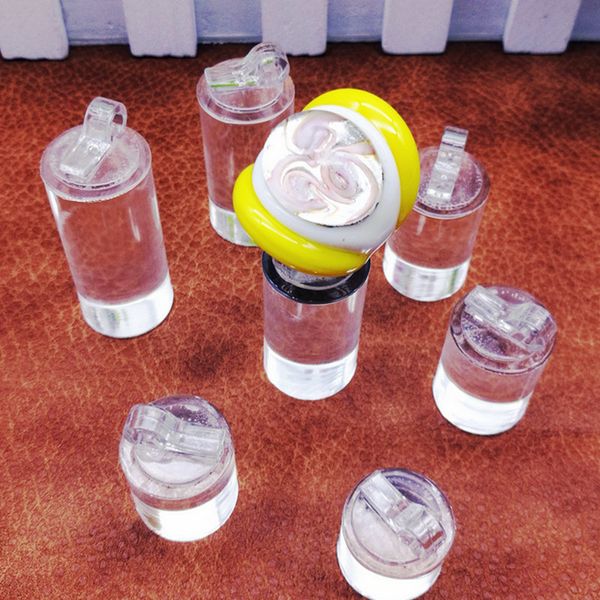 

1set (7pcs/set) clear plastic finger ring display stand holder 2.5-5.5, Pink;blue