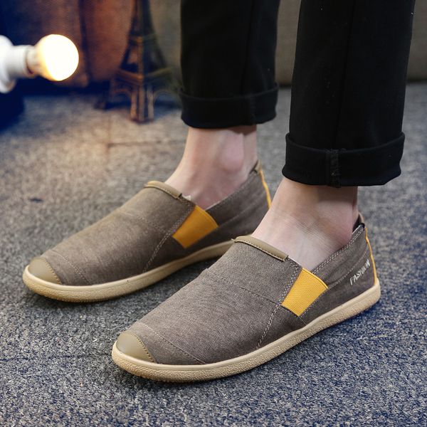 

2020 new splice man shoes casual male canvas shoes men chinese fashion soft slip on espadrilles for men loafers driving, Black