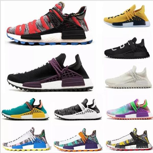 

2019 human race hu trail x pharrell williams men running shoes solar pack afro holi blank mens trainers women sports sneaker dancego