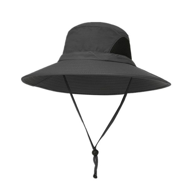 

men bucket hat uv protection with adjustable strap showerproof waterproof wide brim foldable beach outdoor fishing summer