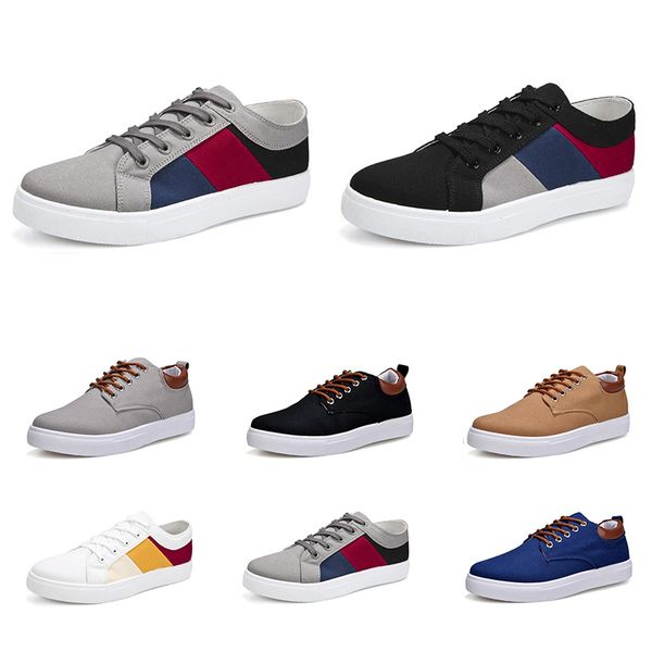 

fast shipping men fashion casual shoes black white navy blue red khaki mens comfortable canvas sneakers size 39-46 item 4