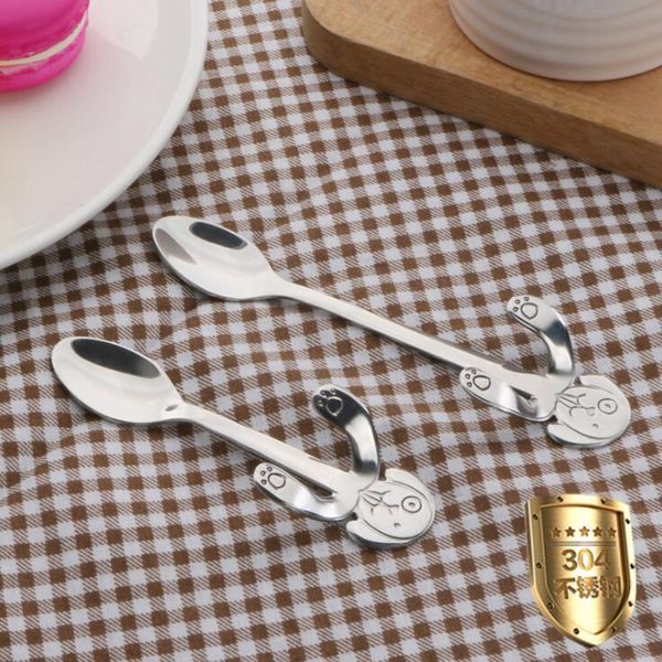 

Stainless Steel Coffee Spoon Mini Dog Tea Scoop Long Handle Portable Spoon Hanging Cup Honey Mixing Scoop Kitchen Tools Flatware