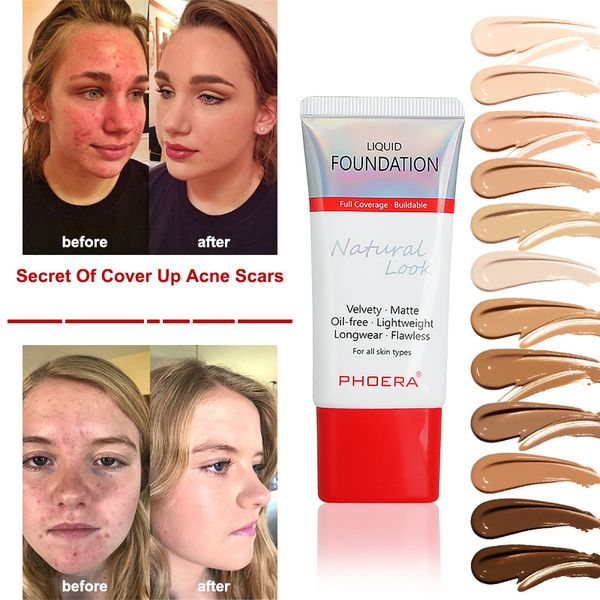 

phoera макияж жидкая основа матовая шелковистая liquid cosmetic lasting увлажняющий control oil корректор жидкая основа бесплатная доставка