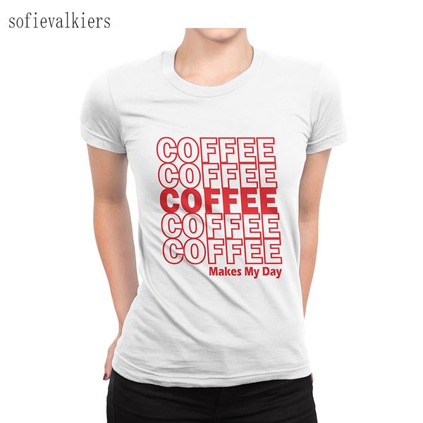 

кофе make my day graphic футболки женщины летняя мода белая футболка 100% хлопок топ hipster grunge эстетическая тройники падение shiping, White