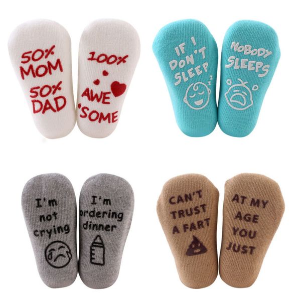 

1 pair cute newborn baby socks cotton ankle socks winter fall toddler boys girls infant letter anti slip floor socks 0-12m, Pink;yellow