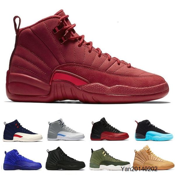 

12 12s basketball shoes for men game royal triple black gym red flu game gamma blue the m master mens sports sneakers size 8-13