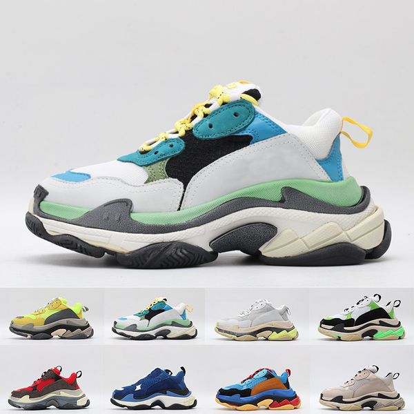 

2019 Newest Triple S Men Women Designer Mesh Nubuck Leather Platform Sneakers Fashion Vintage Trainers Luxury Fashion Paris Casual Shoes