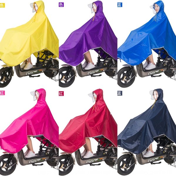 

0ztt6 double brim mask car raincoat battery car male and female motorcycle thickened motorcycle electric vehicle electric vehicle ponc, Red;brown