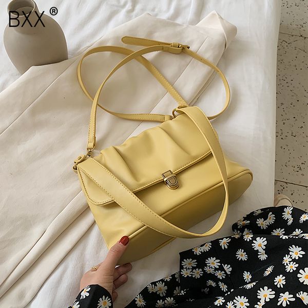 

bxx] pu leather pleated flap bags for women 2020 elegant crossbody shoulder handbags female fashion travel cross body bag hn437