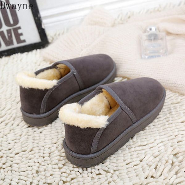 

snow boots lady lazy foot kick low-rise short barrel 2019 new cotton shoes winter flannel bread shoes lovely fashion, Black