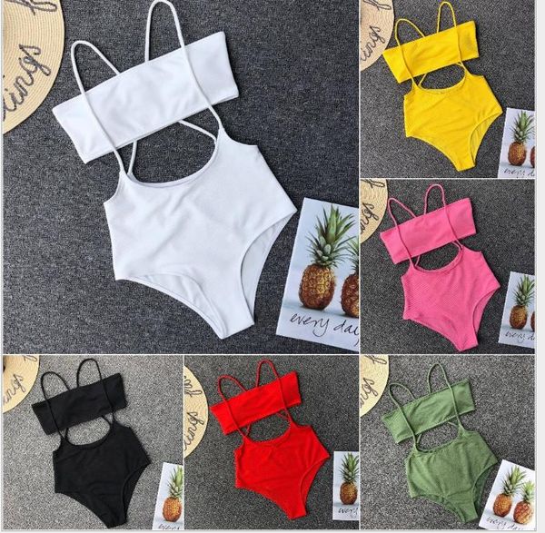 

ladies'separate swimming suit pure color irregular belt bikini