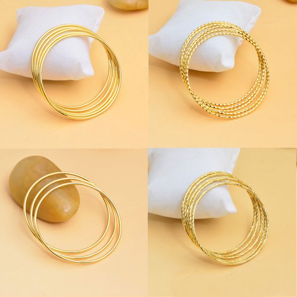 

Imitation gold bracelet fine jewelry not fade 18K gold plated bangle fashion matte wave bracelets