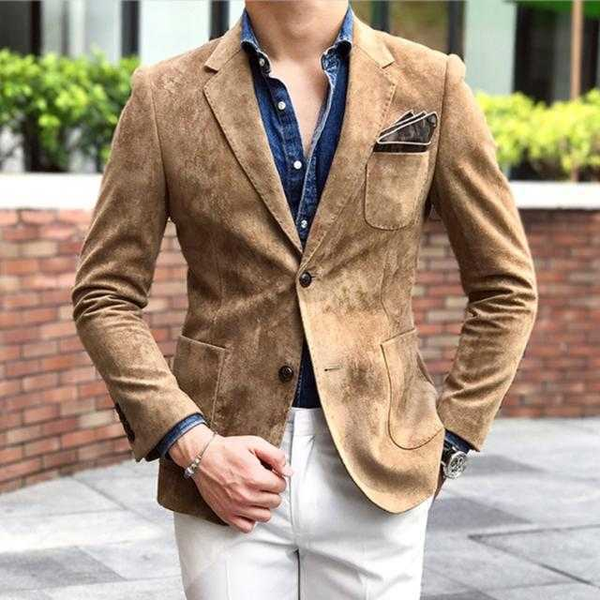 

flannel brown men's suit fashion green jacket blazer prom party dinner black business coffe waistcoat tuxedo jacket for wedding, White;black