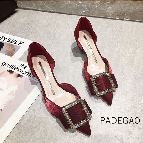 

womens shoes 2019 high heels elegant korean party fashion crystal kitten heels, Black