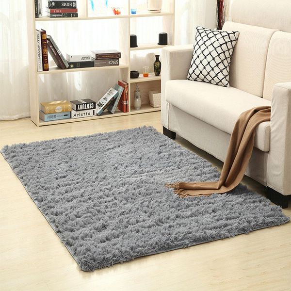 

washable shaggy floor rug carpet plain soft area mat thicken non-slip plush rug doormat pad for living room table bedside