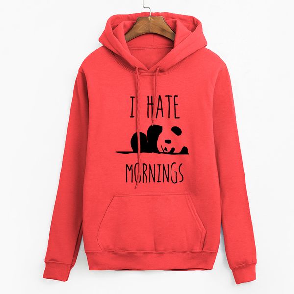 

brand tracksuis fashion women long sleeve hoodies 2019 moleton feminino fleece hoodies panda i hate mornings sweatshirt female, Black