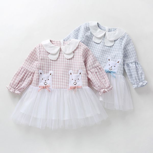 

new plaid mesh girls long sleeve dress autumn western style fashionable princess pleated skirt set, Red;yellow