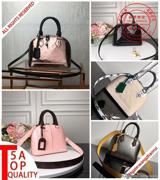 

5a quality alma bb m53152 classic shell bag crossbody bag genuine leather bag shoulder bags handbag lady wallet with box b007, Black