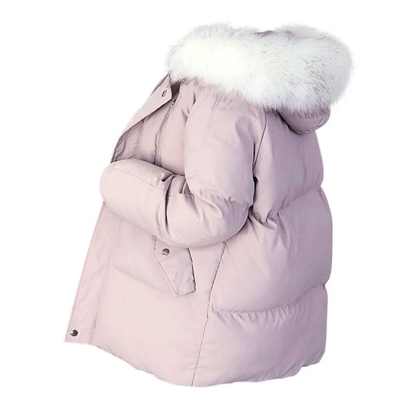 

b4251 new 2019 autumn winter women fashion korean version loose pure color hooded cotton-padded jacket coat wholesale, Black