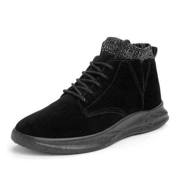 

mens boots autumn winter microfiber leather ankle boots waterproof motorcycle martin boots men high-shoes 39-44, Black