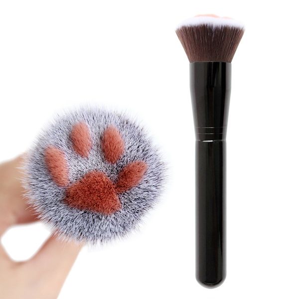 Gato Claw Forma Bonito Fundação Escova Homem-Feito Fibra Cabelo Birch Lidar com Maquiagem Brushes Pop Linda Beleza Ferramenta