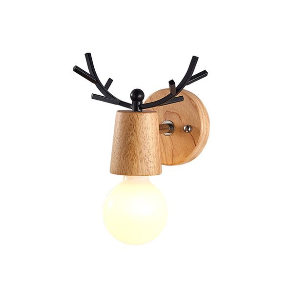 

creative antler style wall light nordic retro solid wood e27 wall lamp for restaurant bar clothing shop aisle cafe bedroom l