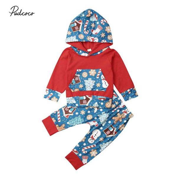 

2019 brand xmas toddler baby boy christmas hooded harem pants snowman print outfits clothes tracksuit costume, White
