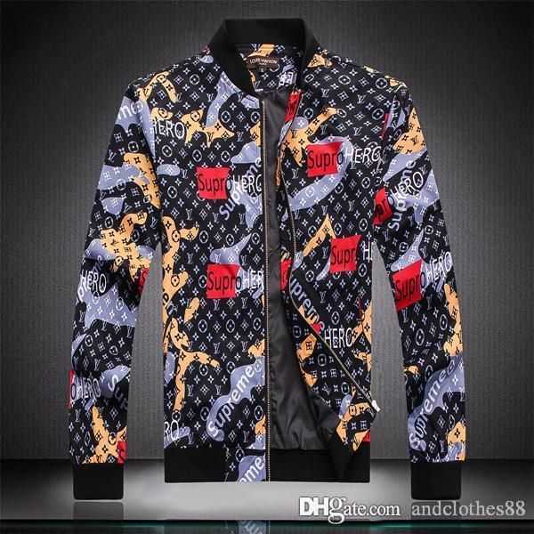 

fall thin mens brand new mens designer jackets jacket windbreaker embroidery baseball military men jackets, Black;brown
