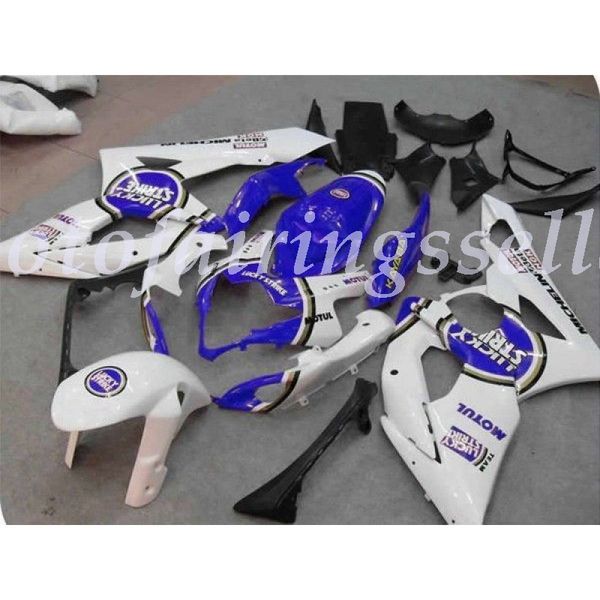

new abs plastic fairings kit fit for suzuki gsxr1000 2005 2006 gsxr1000 05 06 injection mold white and blue