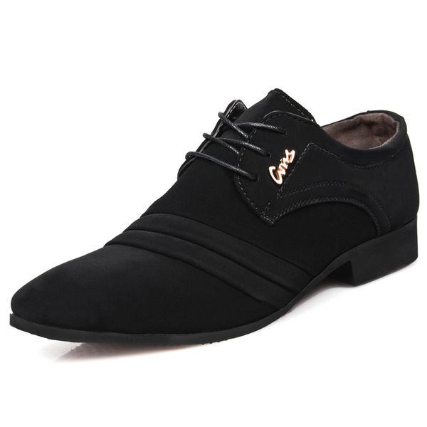 

2019 men formal elegant oxford shoes mens lace-up business dress shoes fashion male wedding office zapatos de hombre, Black
