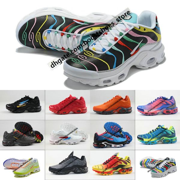 

2020 new original tn shoes new designs fashion men breathable mesh tn plus chaussures requin sports trainers shoes, Black