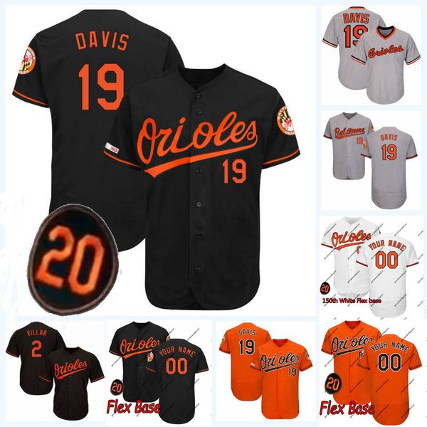 

19 Chris Davis with 20 patch 2 Jonathan Villar 39 Renato Nunez Orioles 16 Trey Mancini 35 Dwight Smith 14 Ruiz Baseball Jersey