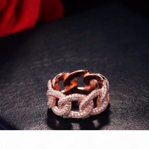 

luxury hiphop cross promise ring 925 sterling silver pave 384pcs 5a cz party wedding band rings for women men jewelry, Slivery;golden