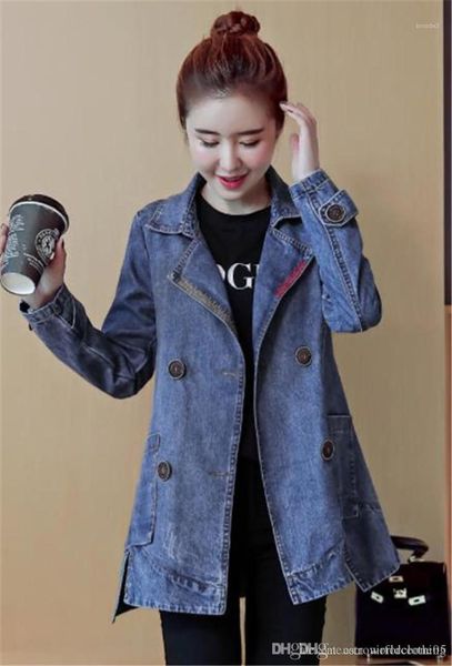 

coats autumn long sleeve lapel neck ladies outerwear casual single breasted loose womens coats denim womens trench, Tan;black